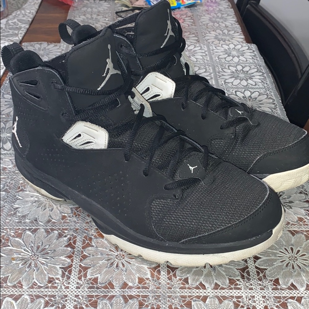 Black and white Jordans